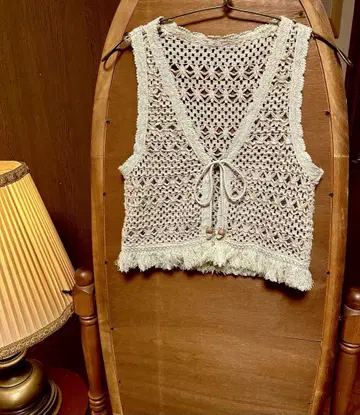 70s 유럽 앤티크 빈티지 구제 의류 뜨개 베스트