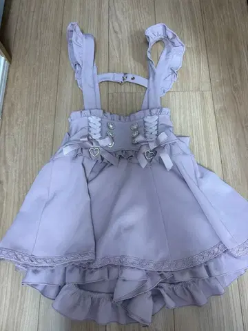 리즈리사 LIZLISA 레이스업 서스펜더 치마바지