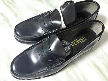 미사용 새상품 하루타 소가죽 로퍼 블랙 27.5cm 스쿨