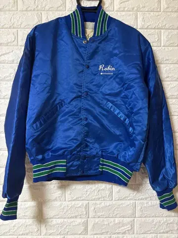 DeLONG USA제 바시티 자켓 새틴 자수 빈티지