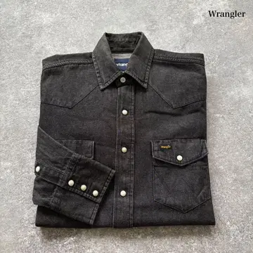 [ Wrangler ] 랭글러 블랙 데님 웨스턴 셔츠 긴팔 셔츠