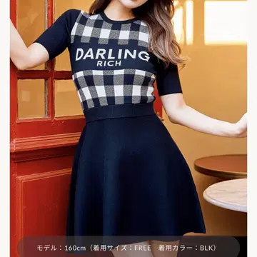 다리치 체크 콤비 미니 원피스