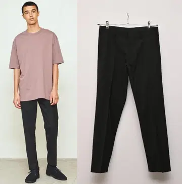 UNITED ARROWS & SONS 밑단 지퍼 트라우저 팬츠 블랙