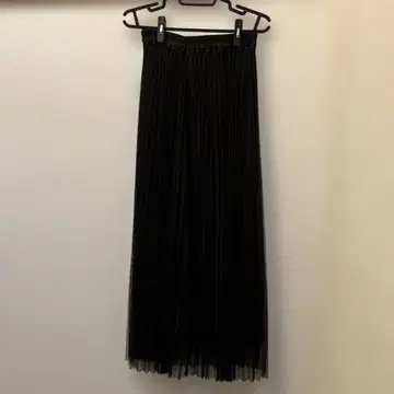 블랙 플리츠 스커트 롱 스커트