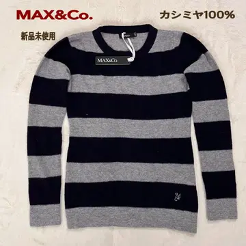 택 포함 새상품 MAX&Co. 캐시미어 100% 보더 니트 S 사이즈