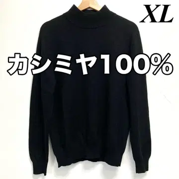 고급! VITTORIO VENETO 캐시미어 모크넥 스웨터 블랙 XL