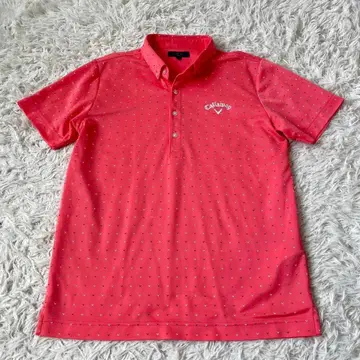 캘러웨이 골프 의류 피케 셔츠 패턴 핑크