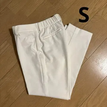 플라스테 코튼 블렌드 스틱 팬츠 화이트 S