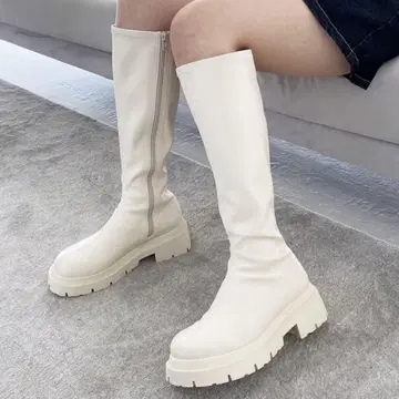 Heather 인힐 스트레치 롱 부츠 아이보리 S 사이즈