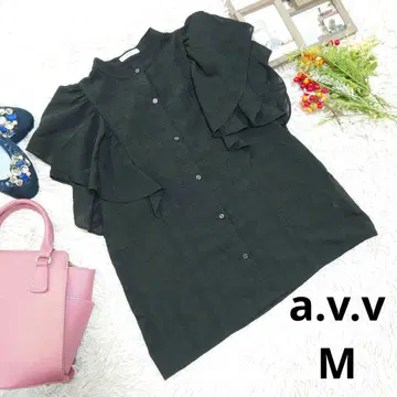 새상품급 a.v.v 셔츠/블라우스 (M) 블랙/프릴