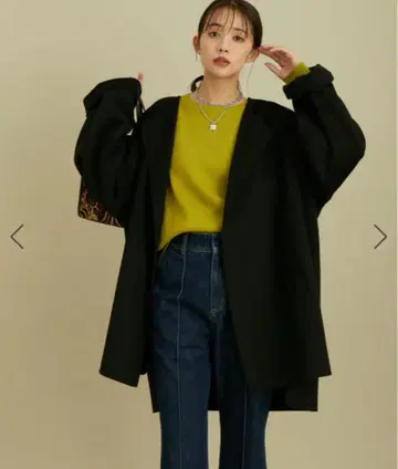 [새상품급] vis  [리버 마감] 하프 기장 노카라 루즈핏 코트 블랙