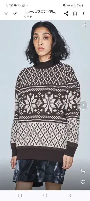 더블 스탠다드 클로징 노르딕 무늬 자카드 풀오버