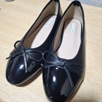 미사용 새상품 블랙 발레 슈즈 리본 25cm