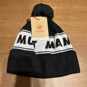 MAMMUT 피크스 비니 블랙 마무트 니트 모자