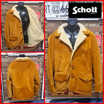 80s 빈티지 Schott 샷 스웨이드 가죽 보아 런치 코트