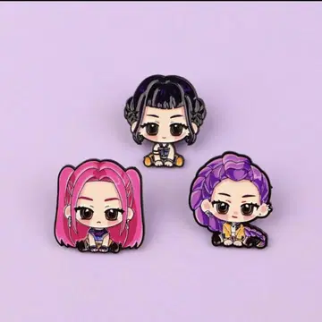 데몬 헌터즈 핀 배지 3개 세트