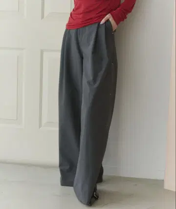 haek stripe wide pants/스트라이프 와이드 팬츠 그레이