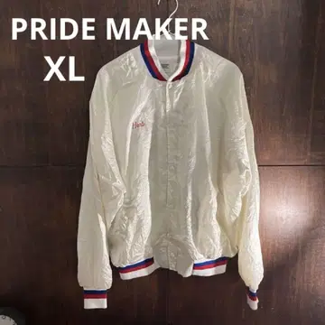PRIDE MAKER 리브 부착 바시티 자켓 Herb 자수 XL