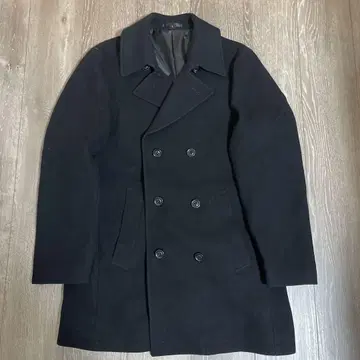 울 더블 브레스트 피코트 L 블랙