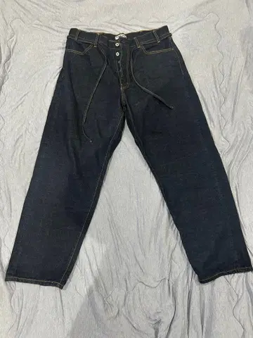 CAHLUMN 카우라무 셀비치 데님 팬츠 배기 다크 네이비 XL