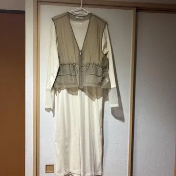 베이지 셋업 코튼 혼합