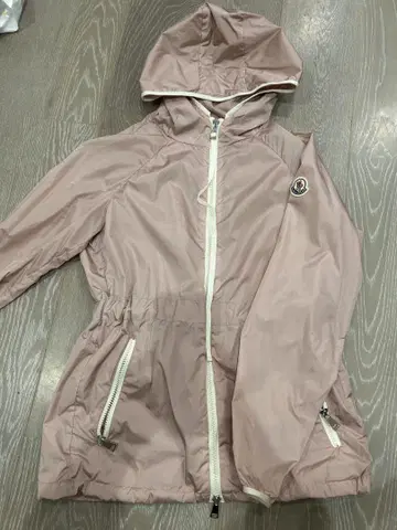 MONCLER 핑크 점퍼 후드 부착 나일론 XS