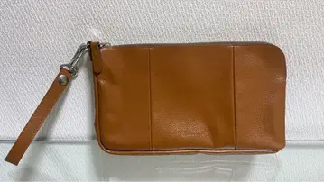 NAUGHTIAN 브라운 가죽 클러치백 노티 라무