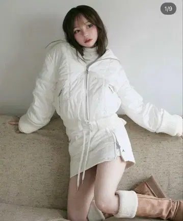 andmary 메리 퀼팅 재킷 & 스커트 상하의 세트