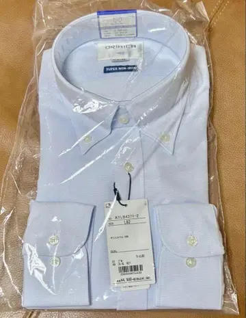 ORIHICA 오리히카 슈퍼 논아이론 셔츠 블루 L 새상품