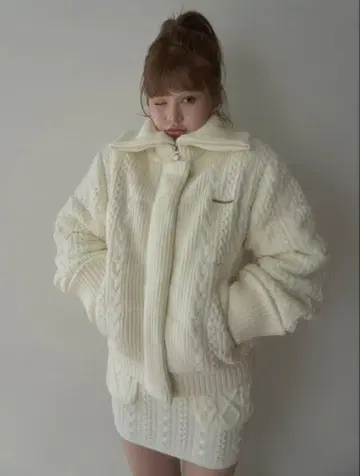 andmary Mary quilting knit jacket ivory