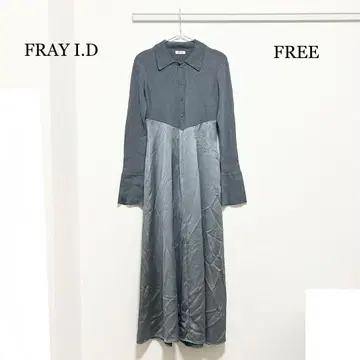 0472 FRAY I.D 폴로 칼라 니트 콤비 원피스 ONESIZE