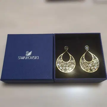 Swarovski 골드 후프 귀걸이
