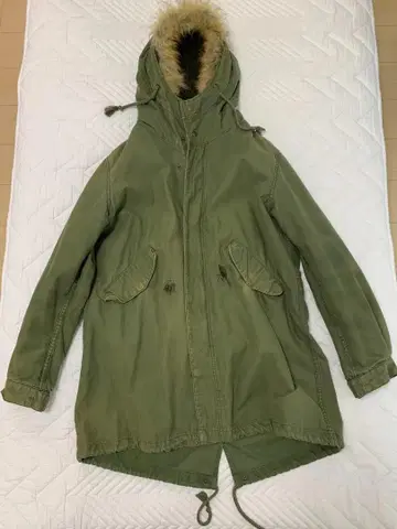 AIVER 후드 부착 모즈 코트 M 사이즈