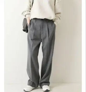 Spick & Span 추가2 하이브리드 더블 크로스 원턱 팬츠