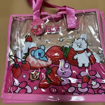 BT21 투명 토트백 핑크