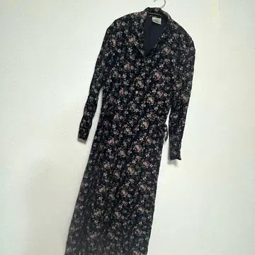 최종 가격 인하! 일본제 로라 애슐리 네이비 꽃무늬 셔츠 원피스 빈티지