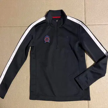 가격 인하! TOMMY HILFIGER 여성용 하프 지퍼 셔츠 M 블랙