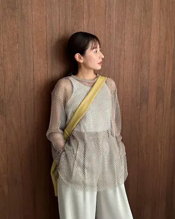 CLANE 와이드 메쉬 탑 블랙