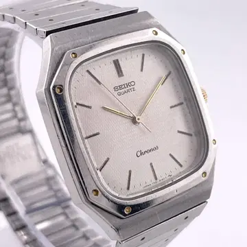 [ 작동 ] SEIKO Chronos 손목시계 남성용 새 배터리 실버