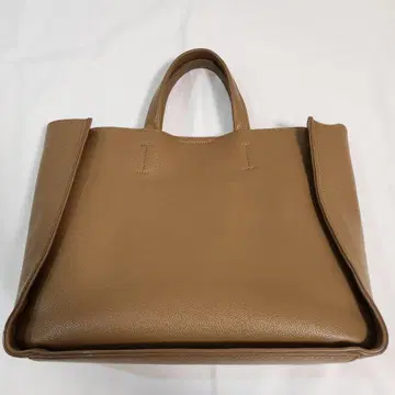 브라운 A4 WIDE BOX 2WAY 숄더 토트 백