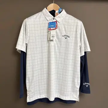 캘러웨이 체크 무늬 피케 셔츠 L 사이즈
