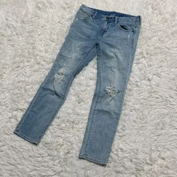 [ c6299 ] GU 데님 청바지 데미지 블루