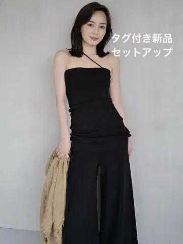 택 포함 새상품 아뉴앙스 내로우 니트 셋업 버건디