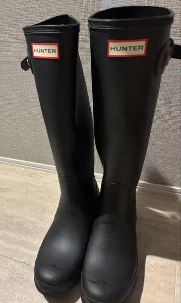 HUNTER 블랙 레인부츠 UK6 39