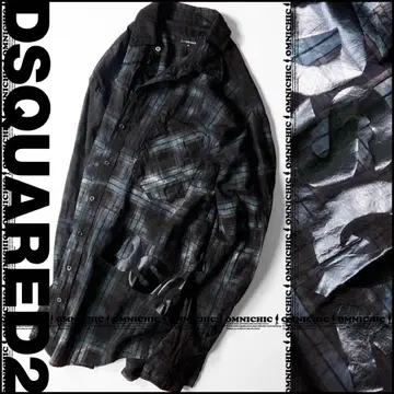 새상품 DSQUARED2 디스퀘어드 패치워크 더티 체크 셔츠 46