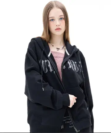LUVISTRUE MZ 2-WAY GLITTER HOOD ZIP UP