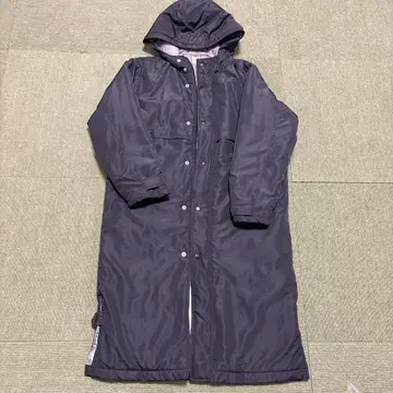 후드 부착 다운 롱 코트 S