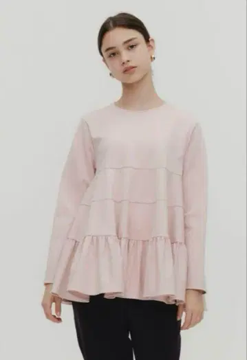 yori 누쿠누쿠 티어드 블라우스 핑크