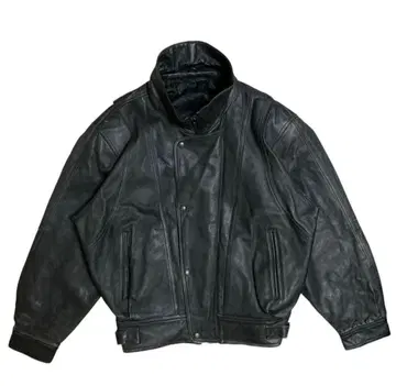 80s high neck real leather flight jacket
