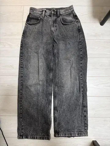 ZARA 그레이 와이드 레그 데님 34